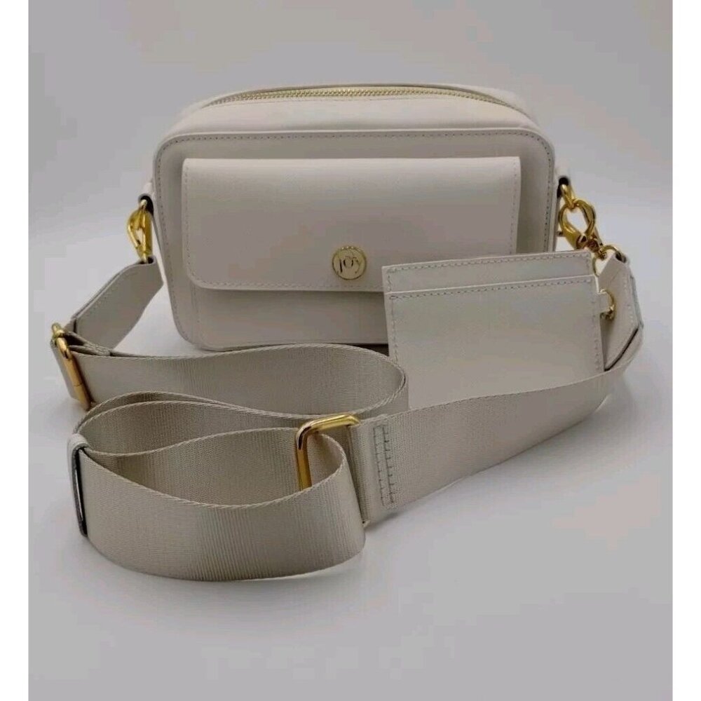 Joy Clean & Chic Saffiano Leather Crossbody Camera Bag White